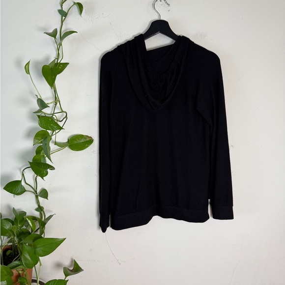 Z Supply Black split Side Soft Hooded Pullover Sweatshirt - Medium - Picture 1 of 7